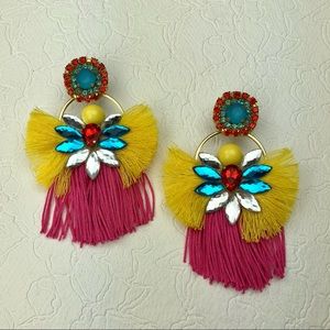 Pink Yellow Blue Butterfly Chandelier Statement